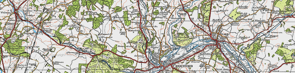 Old map of Waterford in 1919