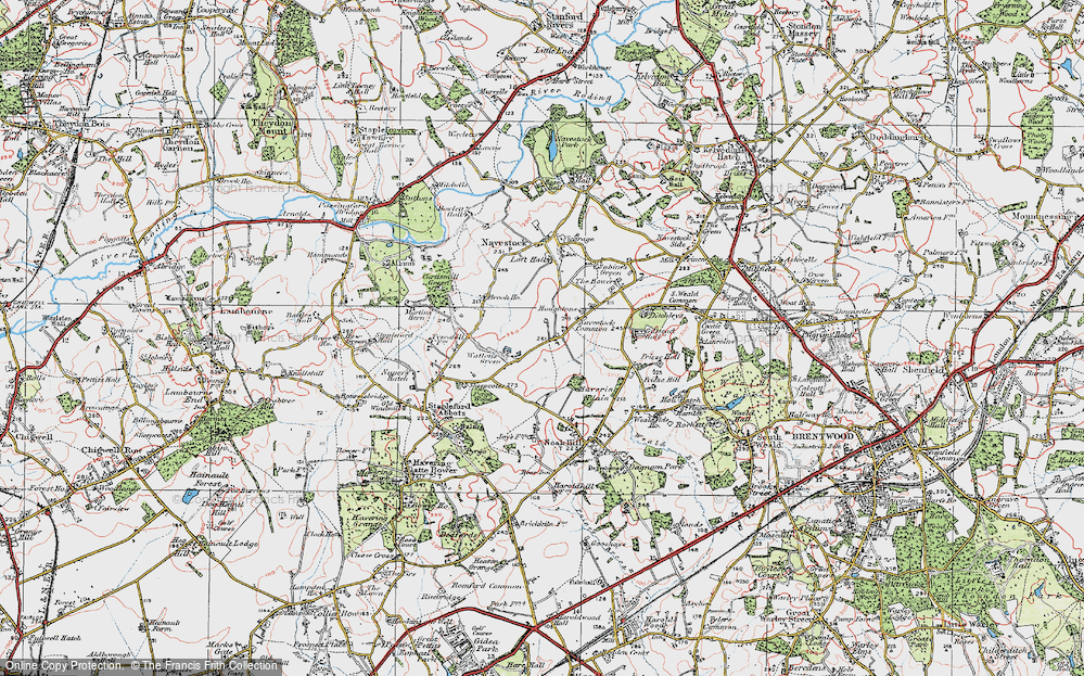 Old Map of Historic Map covering Navestock Common in 1920