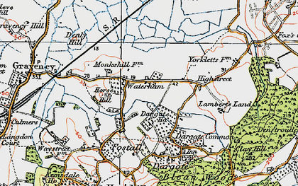 Old map of Waterham in 1921