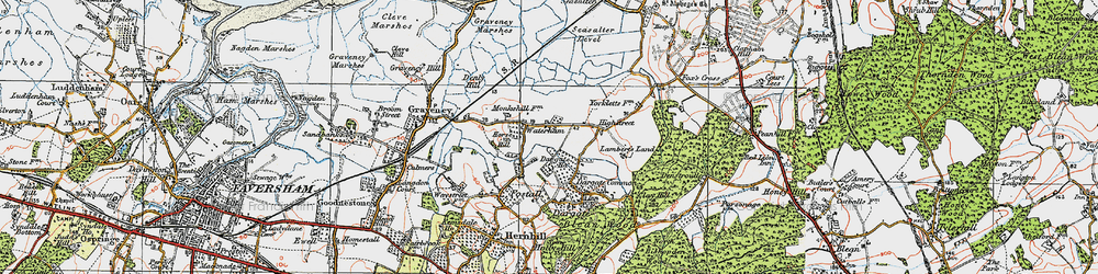 Old map of Waterham in 1921