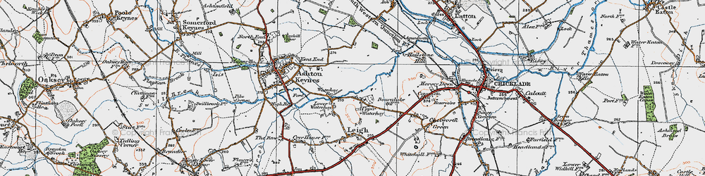 Old map of Waterhay in 1919