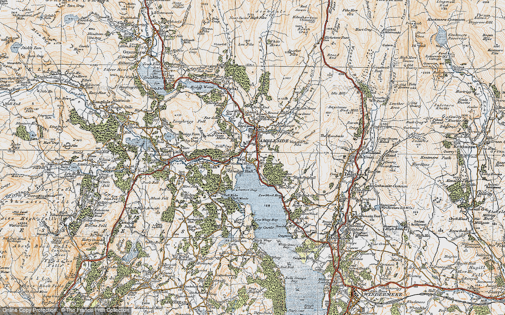 Old Map of Waterhead, 1925 in 1925