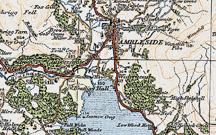 Old map of Waterhead in 1925