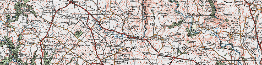 Old map of Waterhouses in 1921