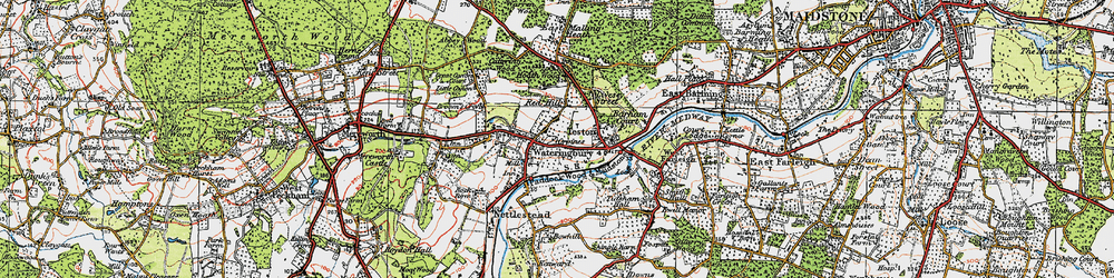 Old map of Wateringbury in 1920