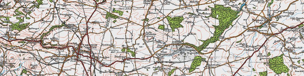 Old map of Waterlip in 1919