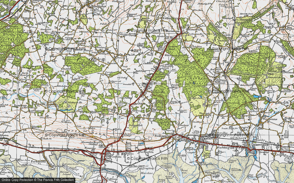 Old Map of Waterlooville, 1919 in 1919