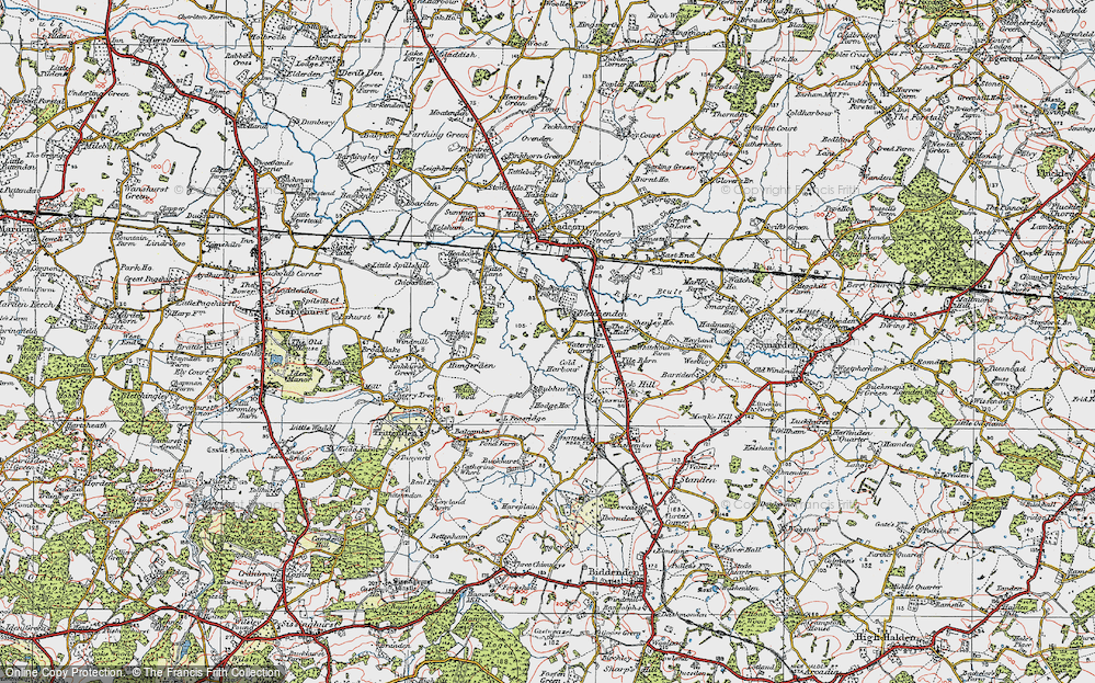 Old Map of Historic Map covering Bletchenden in 1921