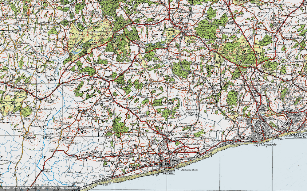 Old Map of Watermill, 1921 in 1921
