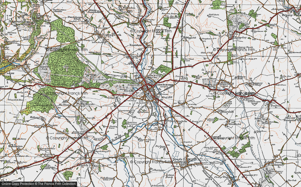 Old Map of Watermoor, 1919 in 1919