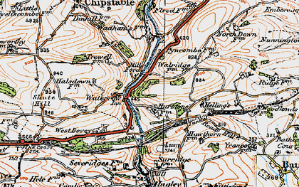 Old map of Waterrow in 1919