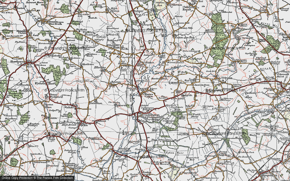 Old Map of Waters Upton, 1921 in 1921