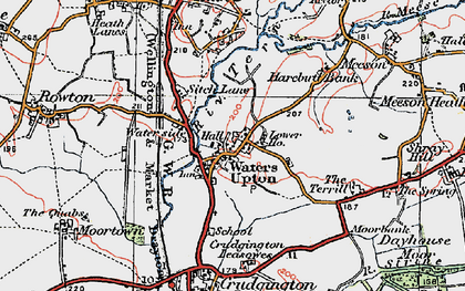 Old map of Waters Upton in 1921