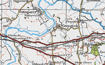 Old map of Waterstock in 1919