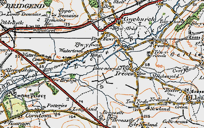Old map of Brocastle in 1922