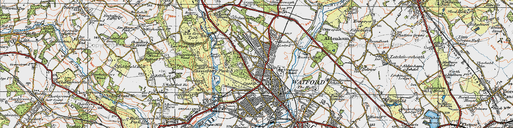 Old map of Watford in 1920