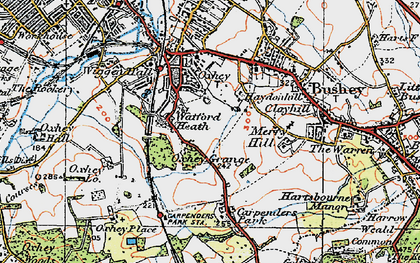 Old map of Watford Heath in 1920