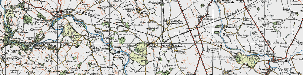 Old map of Wilderness Wood in 1925