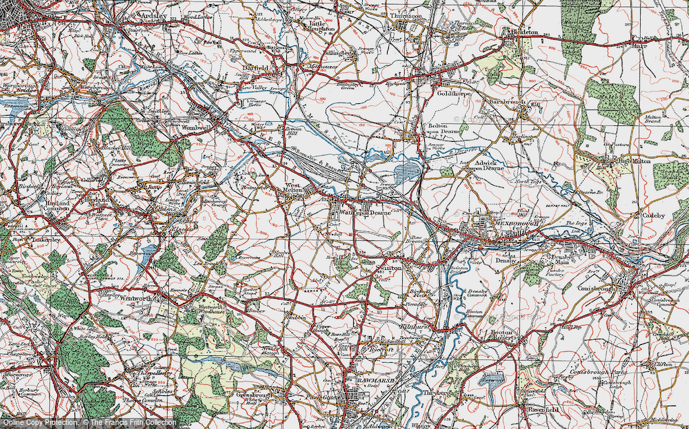 Old Map of Wath Upon Dearne, 1924 in 1924