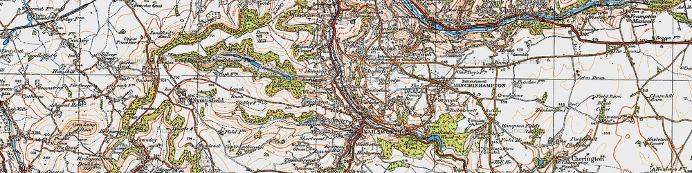 Old map of Watledge in 1919