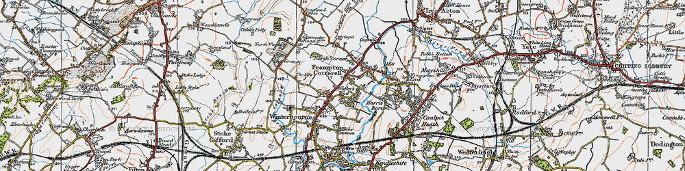 Old map of Watley's End in 1919