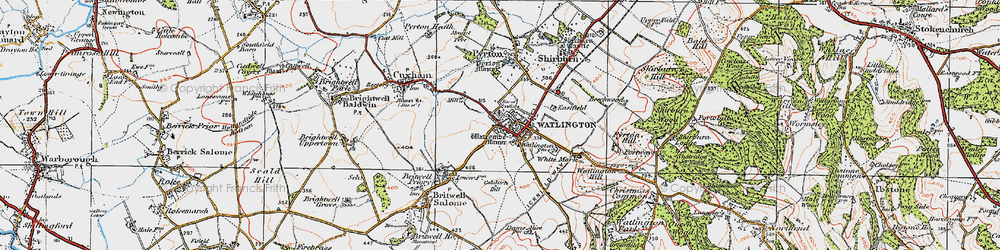 Old map of Watlington in 1919