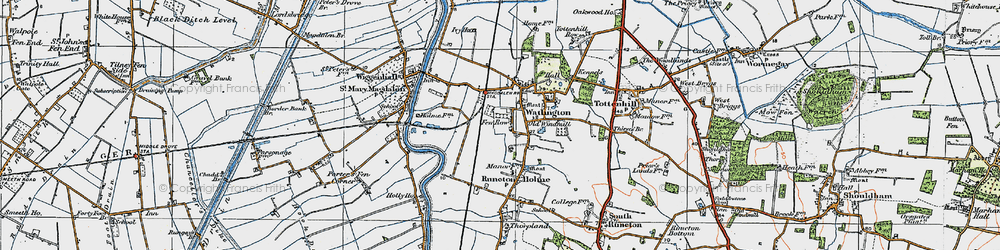 Old map of Watlington in 1922