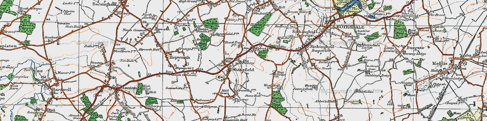 Old map of Wattisfield in 1920