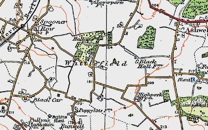 Old map of Wattlefield in 1922