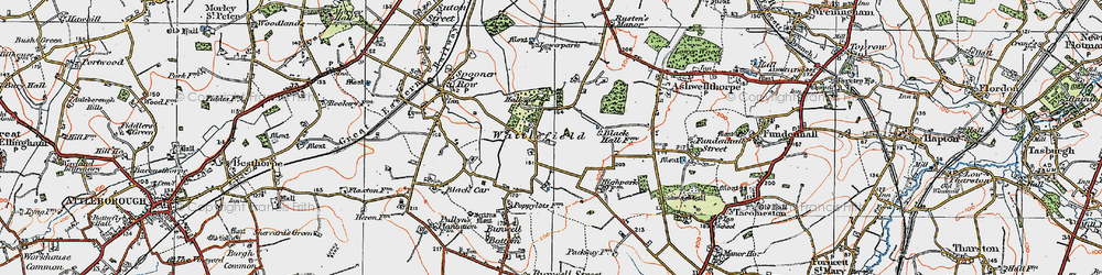 Old map of Wattlefield in 1922