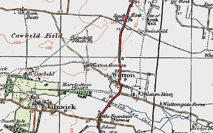 Old map of Watton in 1924