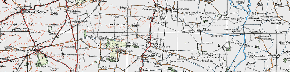 Old map of Watton in 1924
