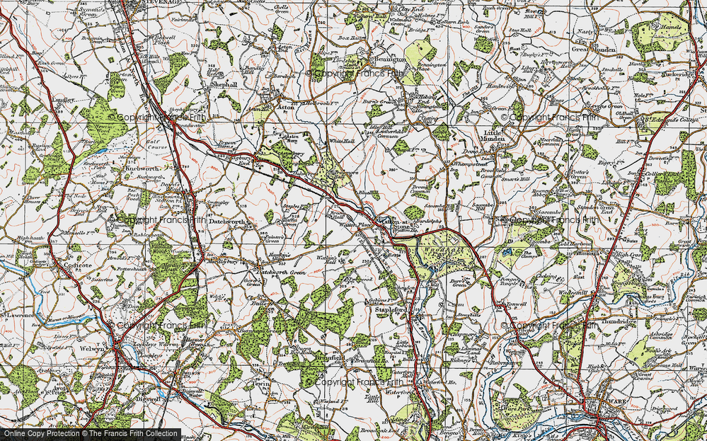 Old Map of Watton at Stone, 1919 in 1919