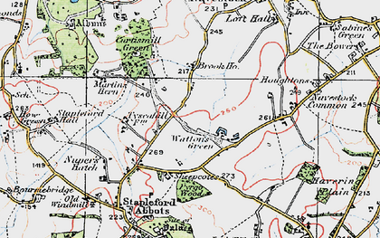 Old map of Watton's Green in 1920