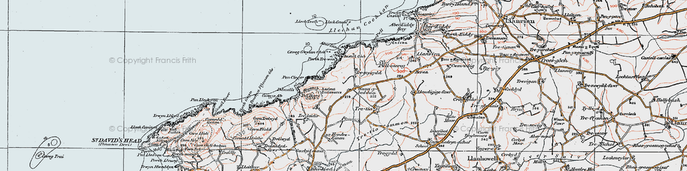 Old map of Aberdinas in 1922