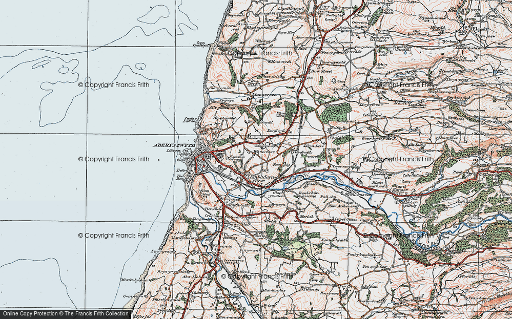 Old Map of Historic Map covering Bryncarnedd in 1922