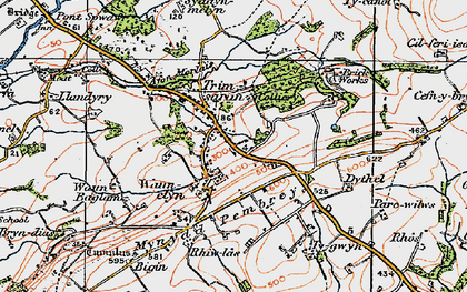 Old map of Waun y Clyn in 1923