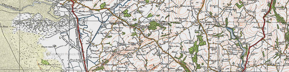Old map of Bigyn in 1923