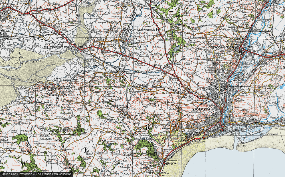 Old Map of Waunarlwydd, 1923 in 1923