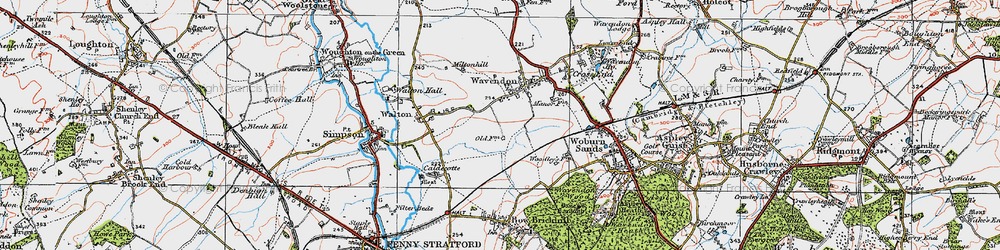 Old map of Wavendon Gate in 1919