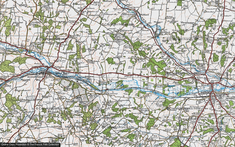 Old Map of Wawcott, 1919 in 1919