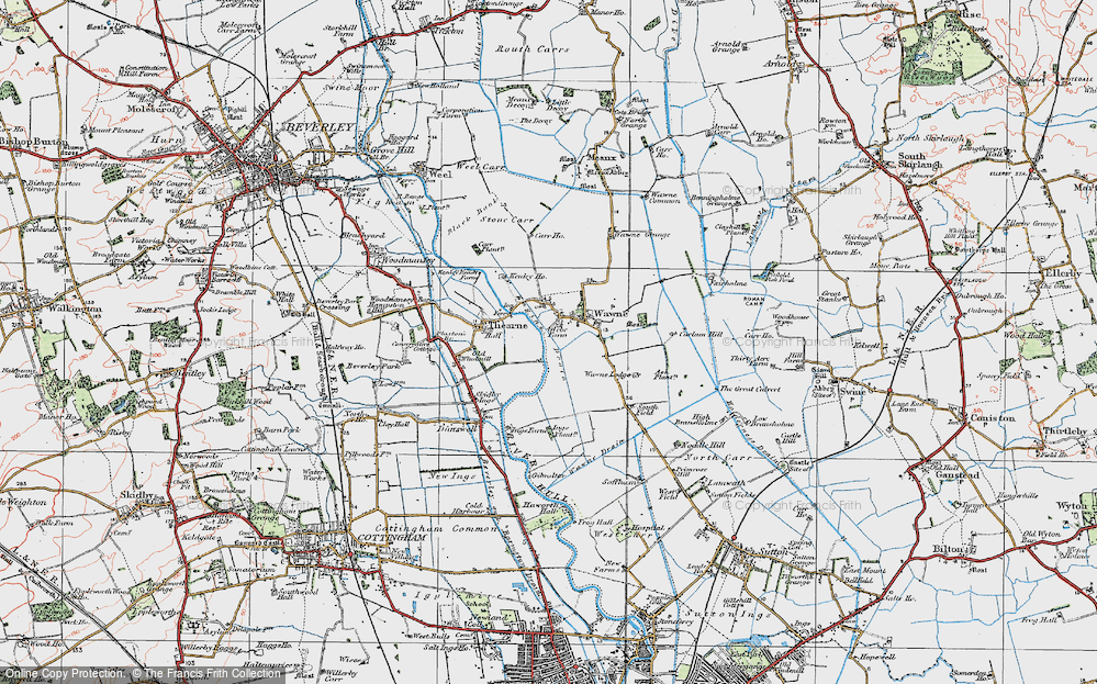 Old Map of Wawne, 1924 in 1924
