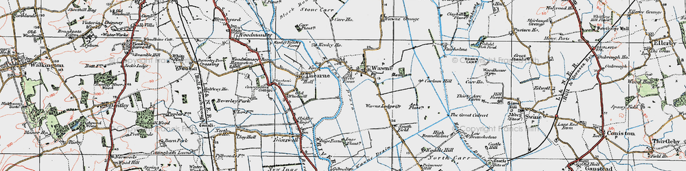 Old map of Wawne in 1924