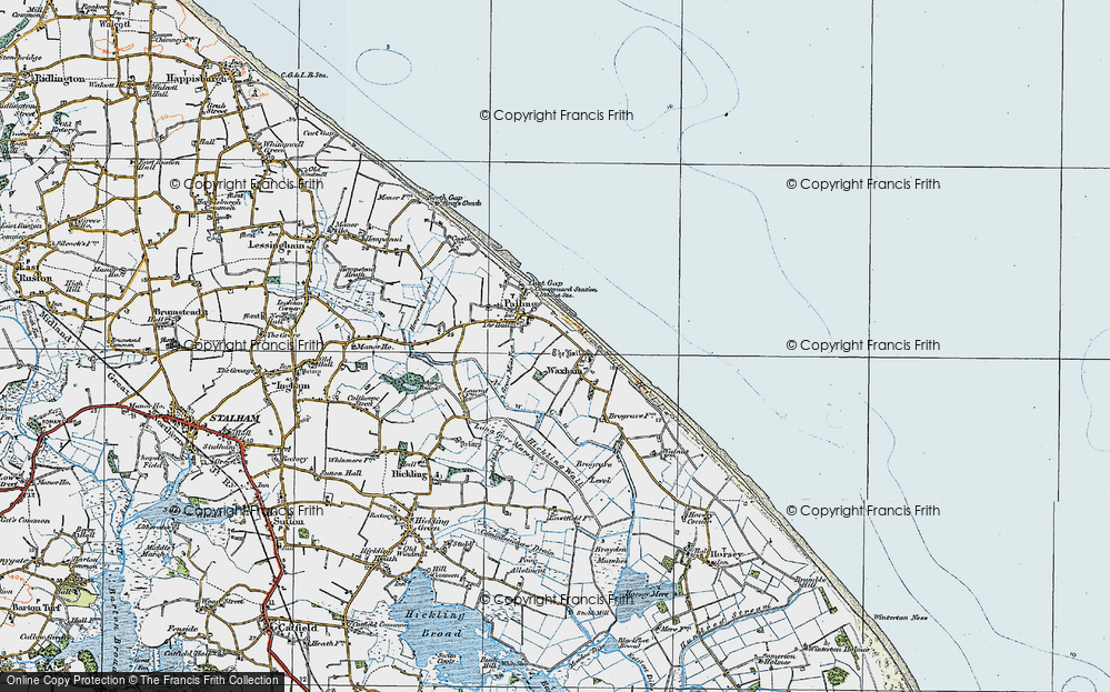 Old Map of Waxham, 1922 in 1922