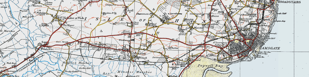 Old map of Kent International Airport in 1920