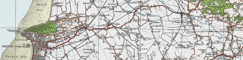Old map of Way Wick in 1919