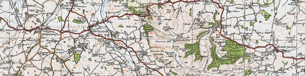 Old map of Bicknoller Post in 1919