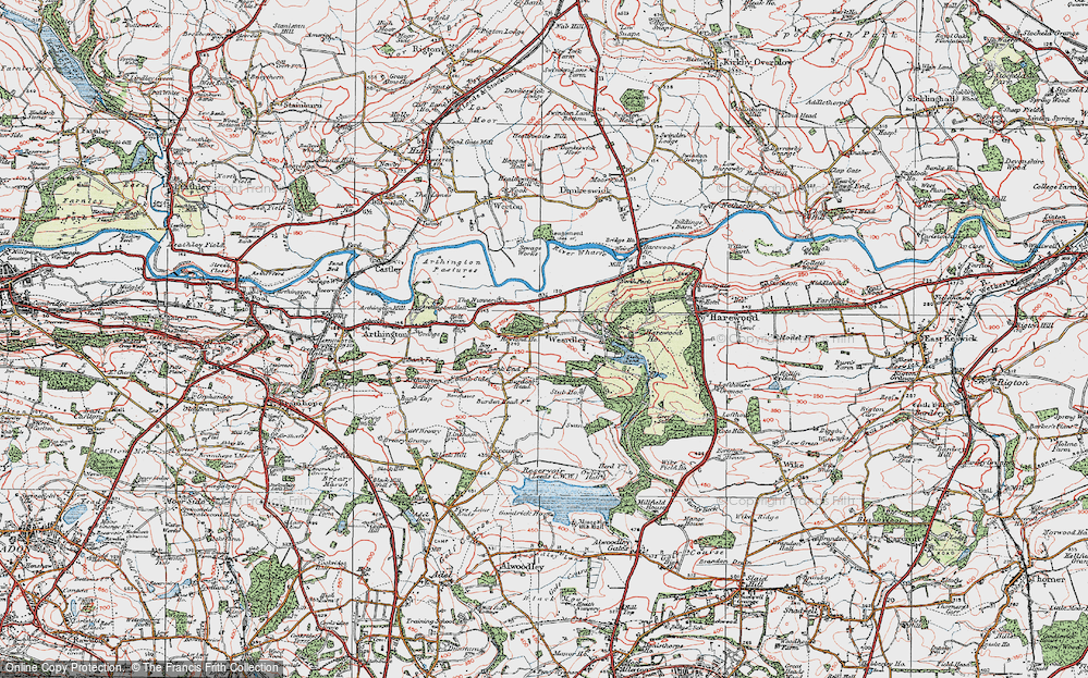 Old Map of Weardley, 1925 in 1925