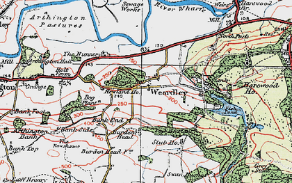 Old map of Weardley in 1925