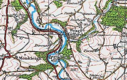 Old map of Weare Giffard in 1919